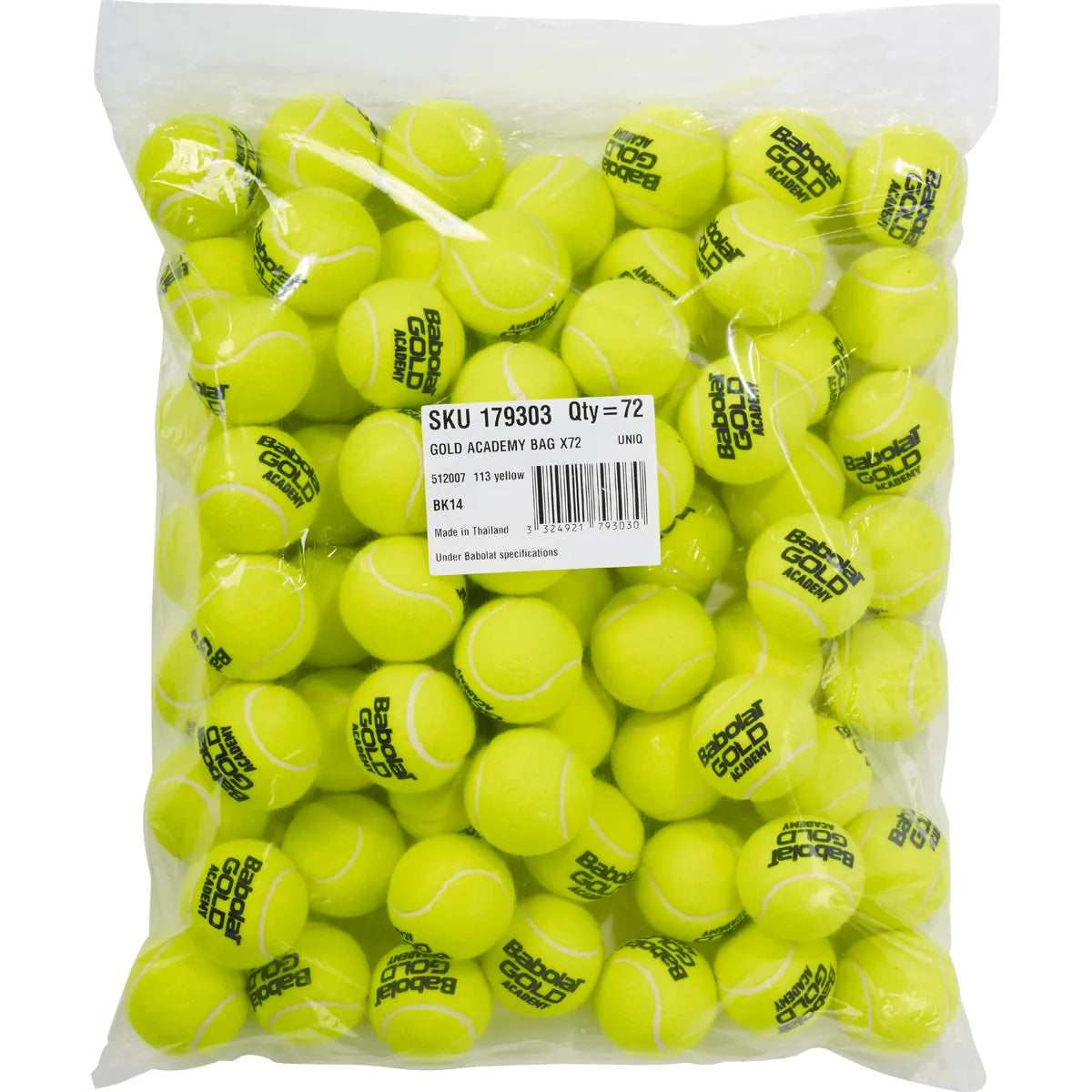 Refill 72 Babolat Gold Academy Tennis Balls