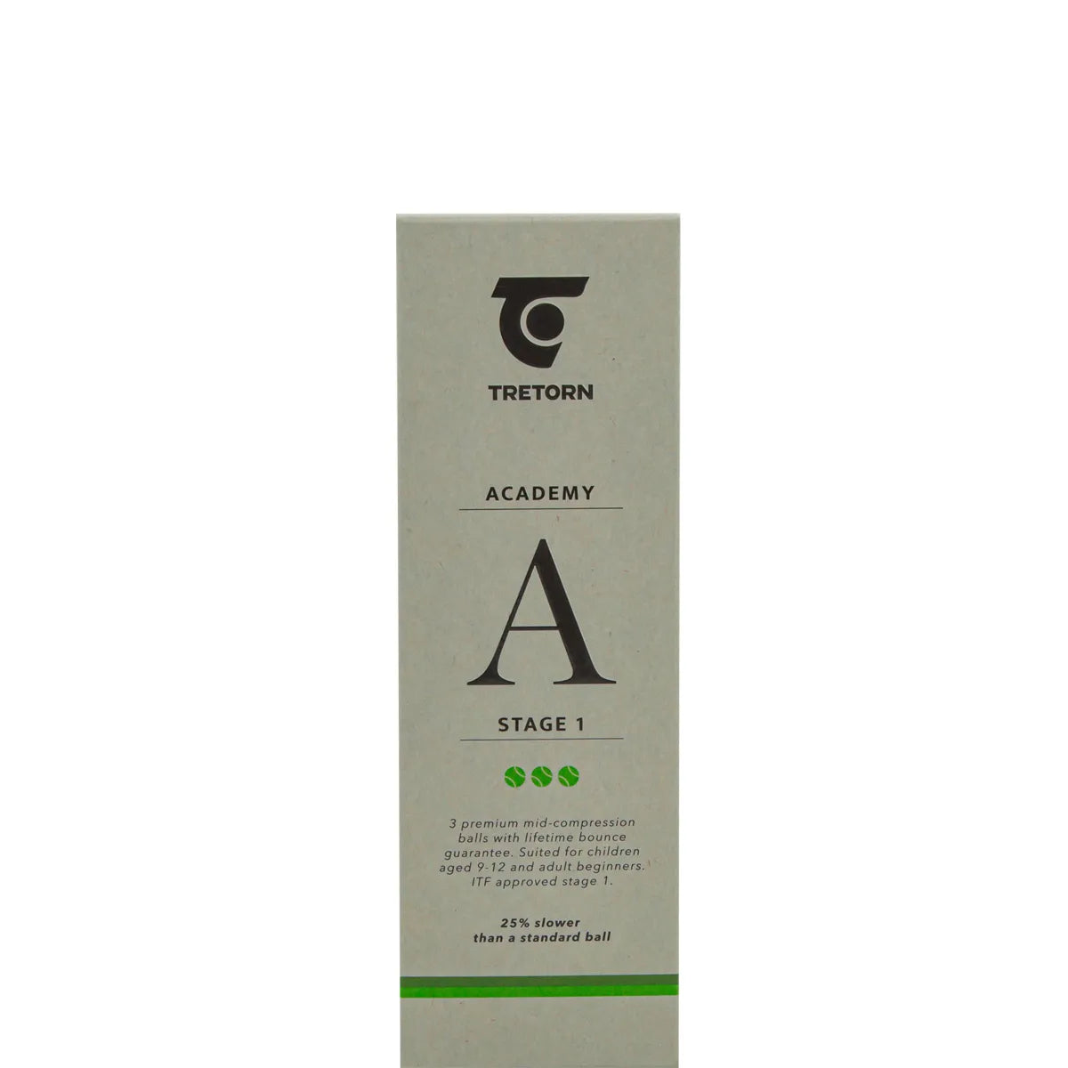 Tube of 3 Tretorn Academy Green Balls