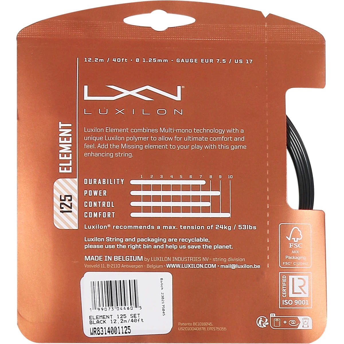 Luxilon Element Black String (12 Metres)