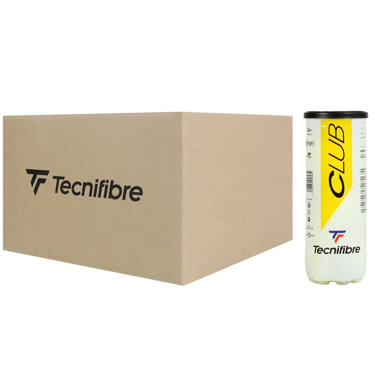 Carton of 36 Tubes of 3 Tecnifibre Club Tennis Balls