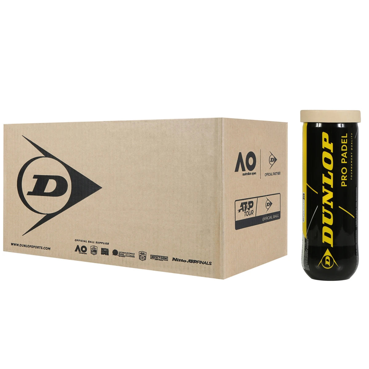 Carton of 24 Tubes of 3 Dunlop Pro Padel Balls