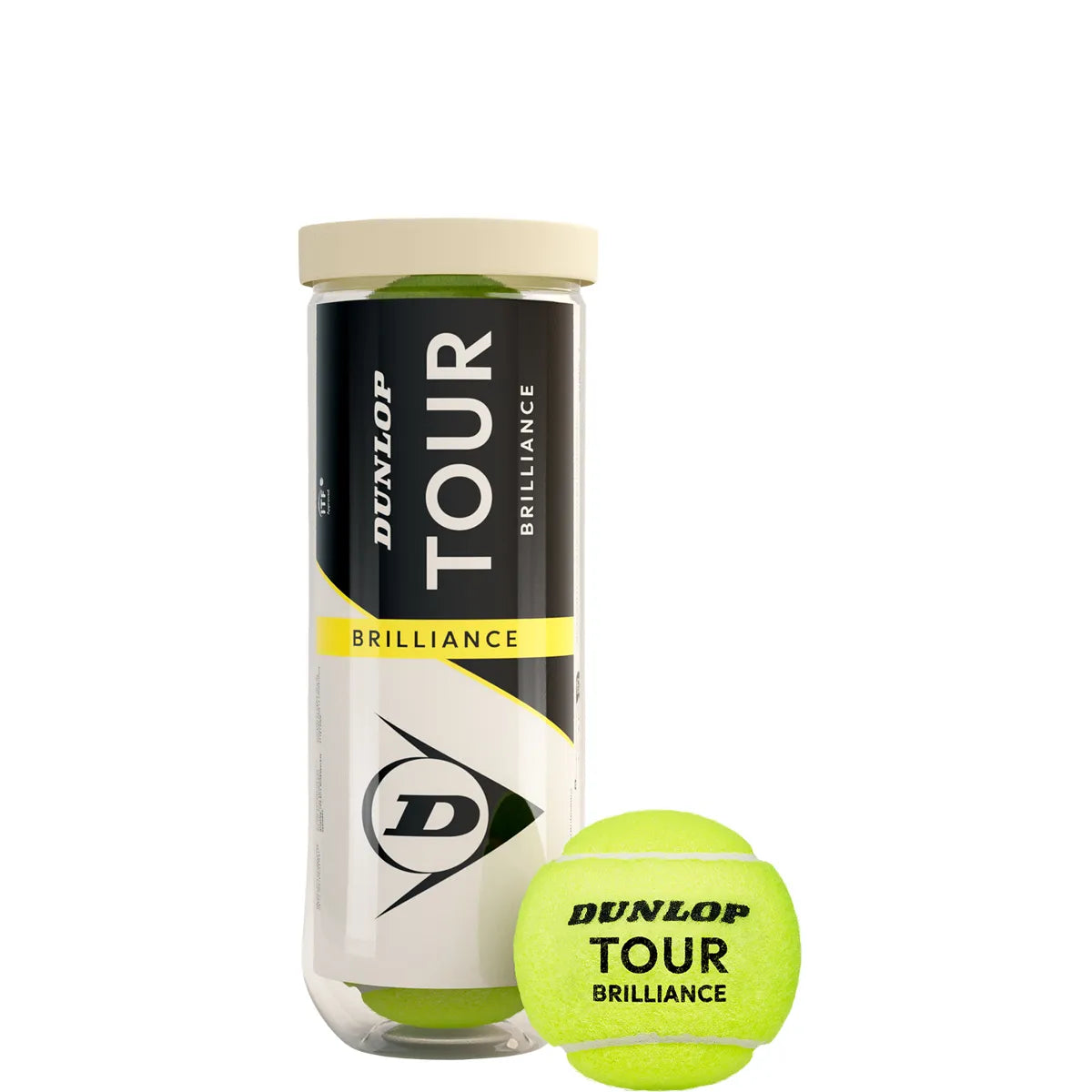 Tube of 3 Dunlop Tour Brilliance Tennis Balls