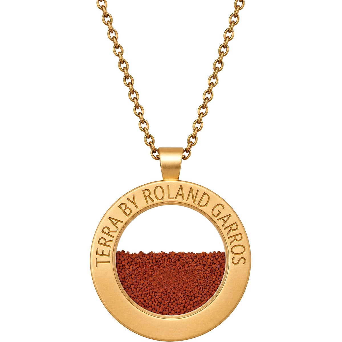 TERRA ACCESS NECKLACE AND MEDAL MATT GOLD-PLATED STEEL WITHOUT STONE LARGE MODEL