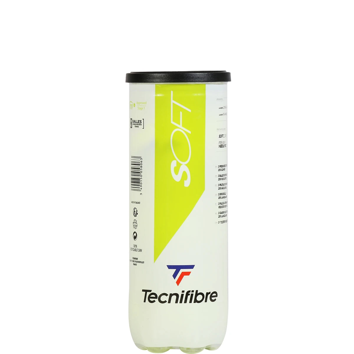 Tube of 3 Tecnifibre Soft Tennis Balls