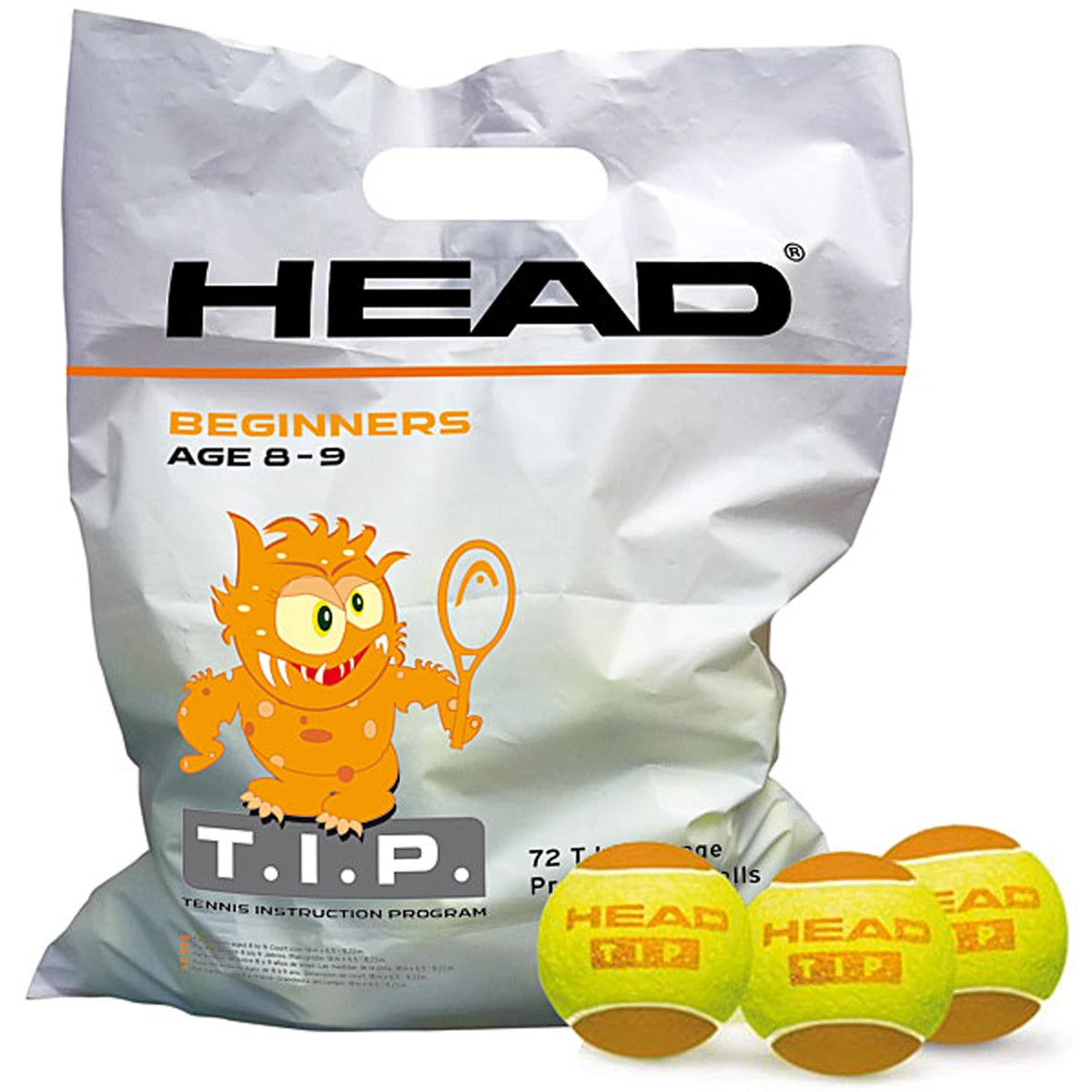 Packs of 72 Head Tip Orange Balls