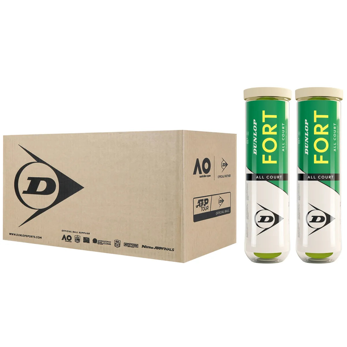 Box of 9 Bipacks of 4 Dunlop Fort Tournament Select Balls