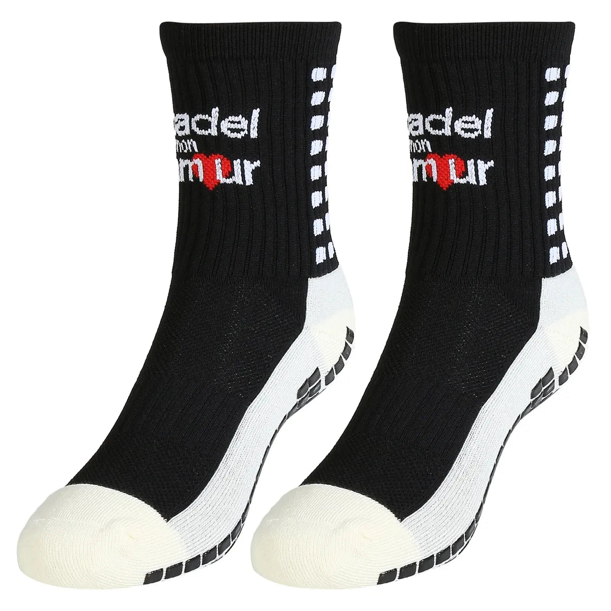 2 Pairs of Non-Slip Padel Socks Mon Amour One Size (Mid)