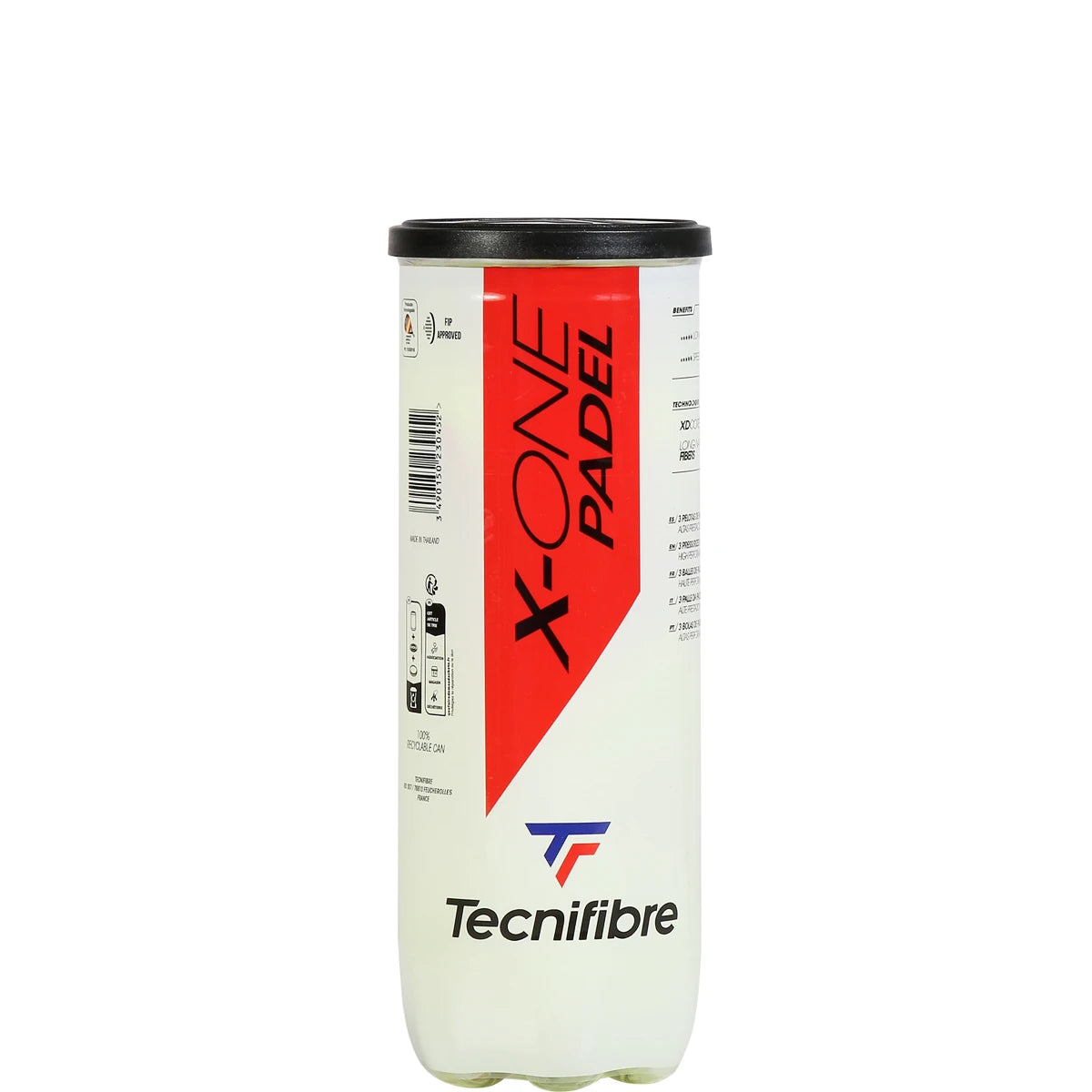 Tube of 3 Tecnifibre X-One Padel balls