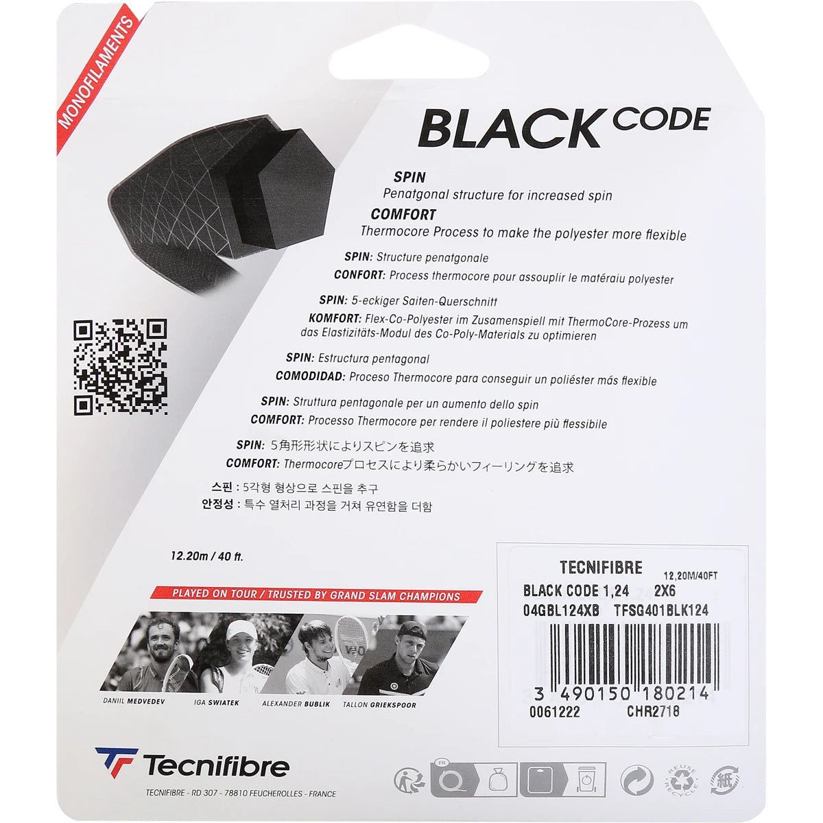 Tecnifibre Black Code String (12 Metres)