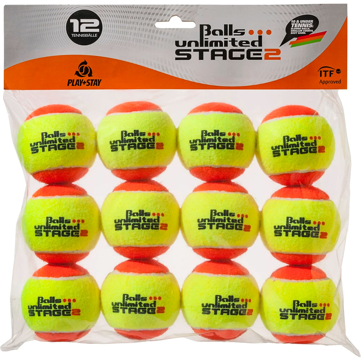 Bag of 12 Stage 2 Unlimited Yellow/Orange Balls