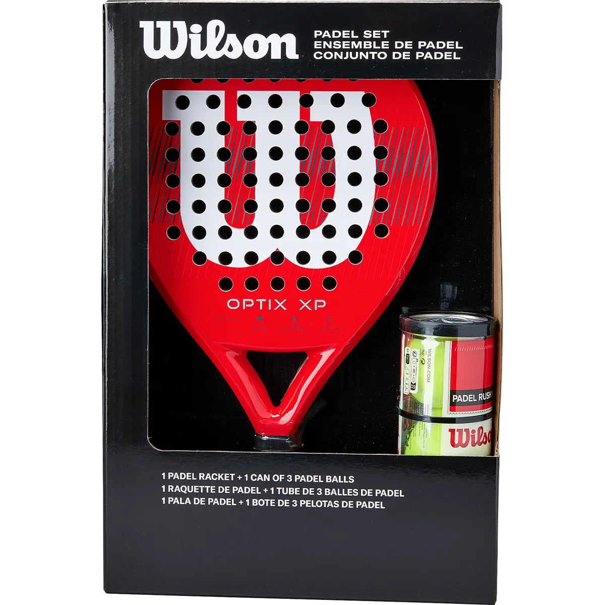 Wilson Padel Racket Kit + Tube of Optix Xp Balls