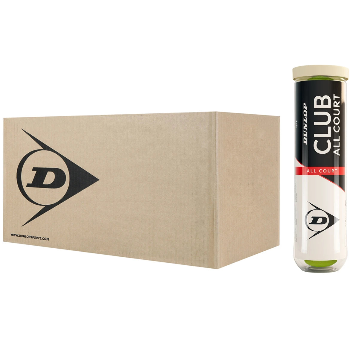 Carton of 18 Tubes of 4 Dunlop Club All Court Tennis Balls