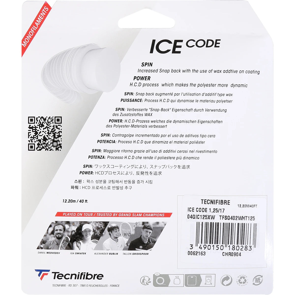 Tecnifibre Ice Code String (12 Metres)