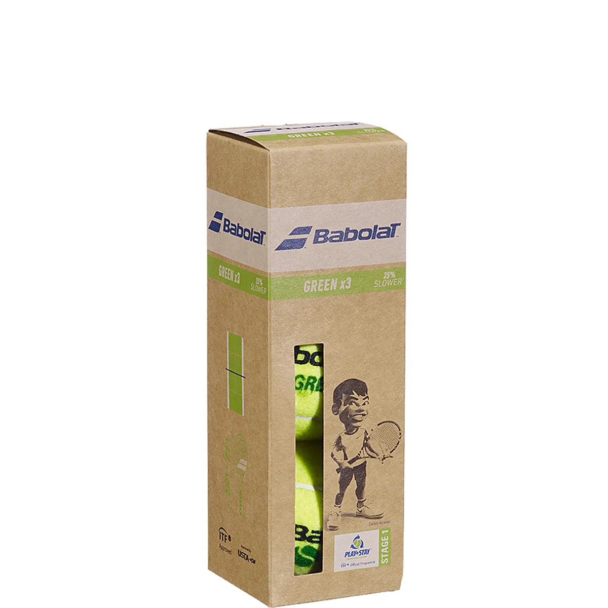 Tube of 3 Babolat Green Tennis Balls