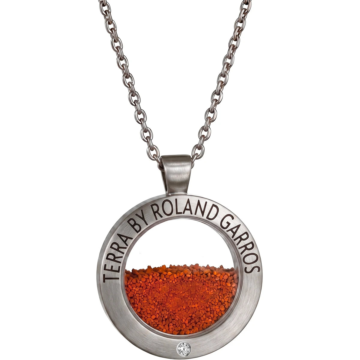 Terra Access Necklace and Medal Matte Steel 1 Stone Large Model