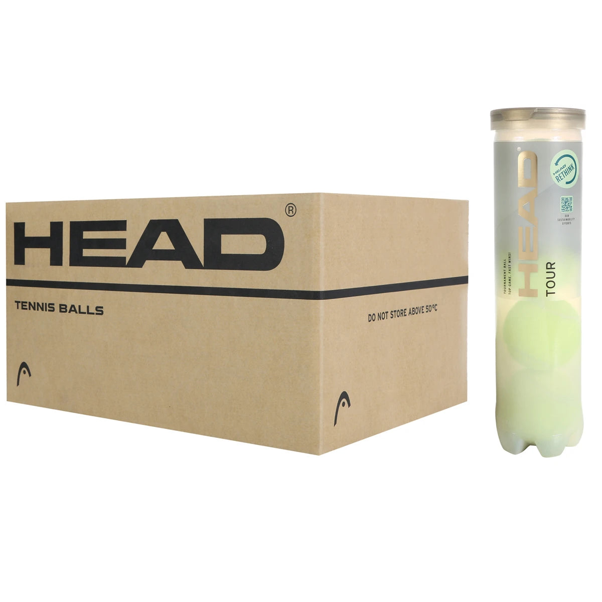 Carton of 18 Tubes of 4 Head Tour Tennis Balls