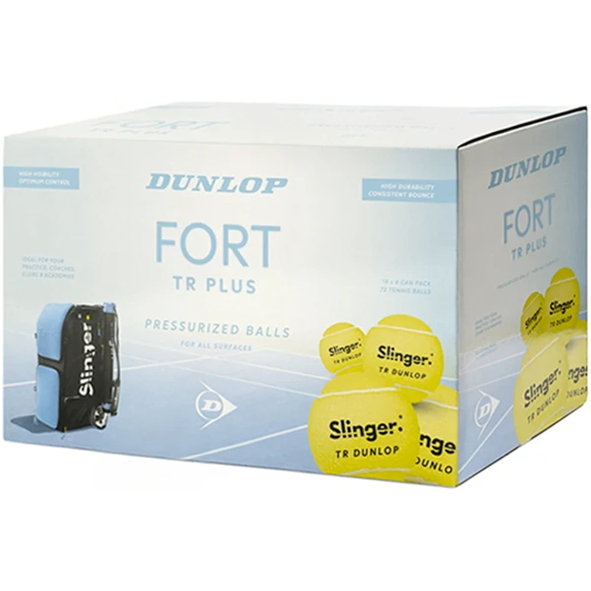 1 Carton of 72 Slinger Balls - Dunlop Fort Tr Plus