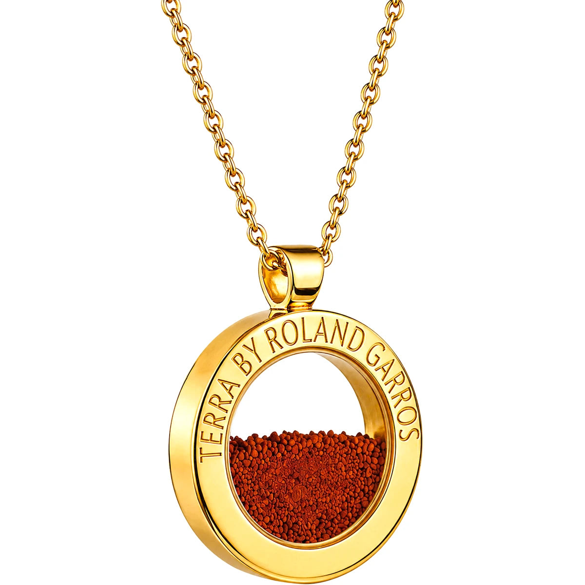 TERRA ACCESS GOLDEN SHINY STEEL NECKLACE AND MEDAL WITHOUT STONE LARGE MODEL