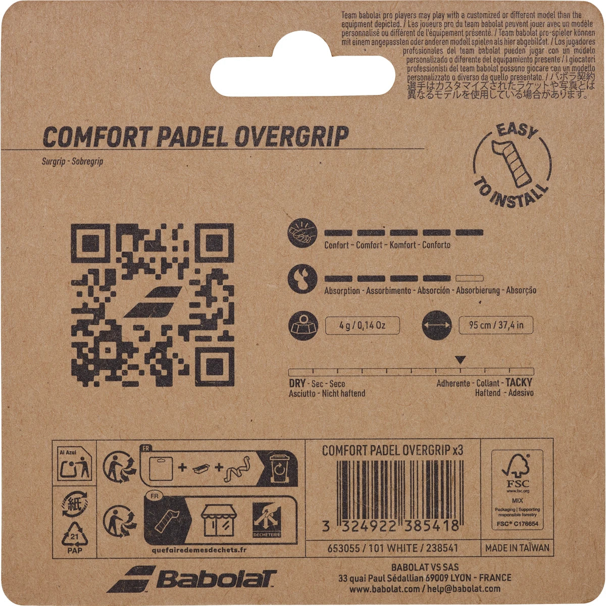 Babolat Comfort Padel Overgrips X3