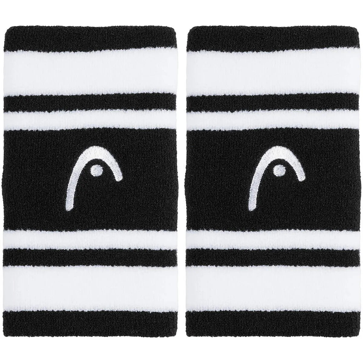 Pair of Head Double Width 5" Striped Wristbands