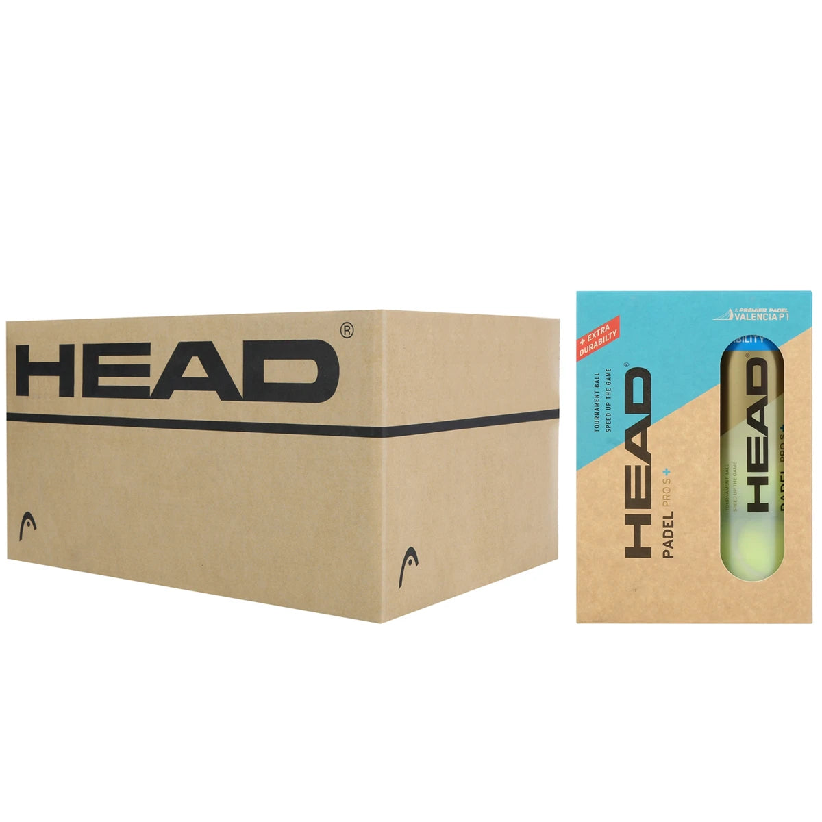 Box of 12 Packs of 2 Tubes of 3 Head Padel Pro S+ Balls Valencia