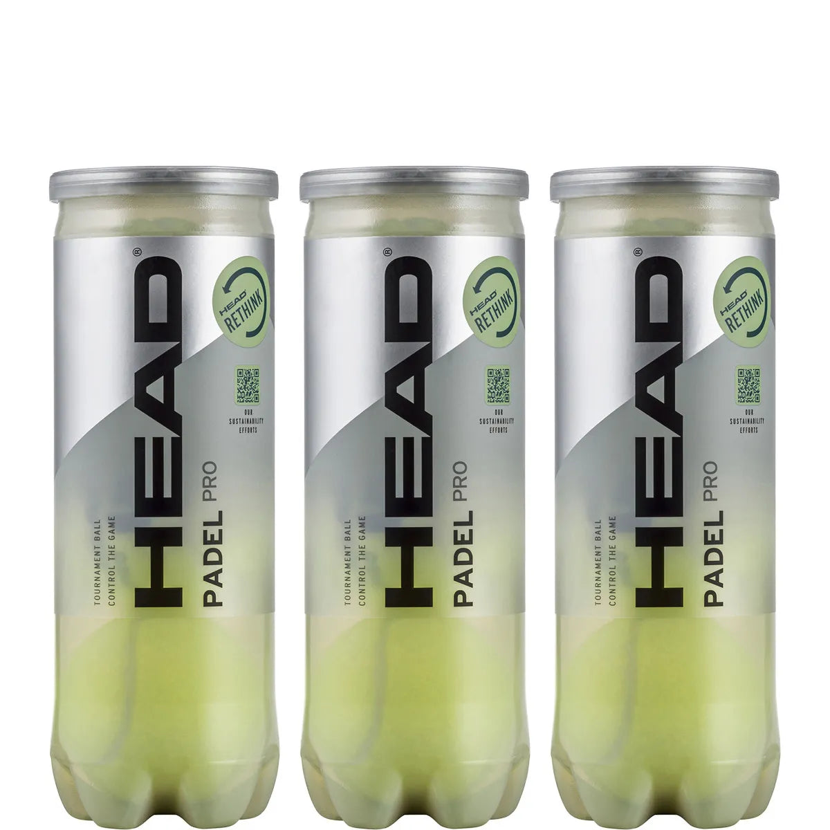 Tube of 3 Head Padel Pro Balls