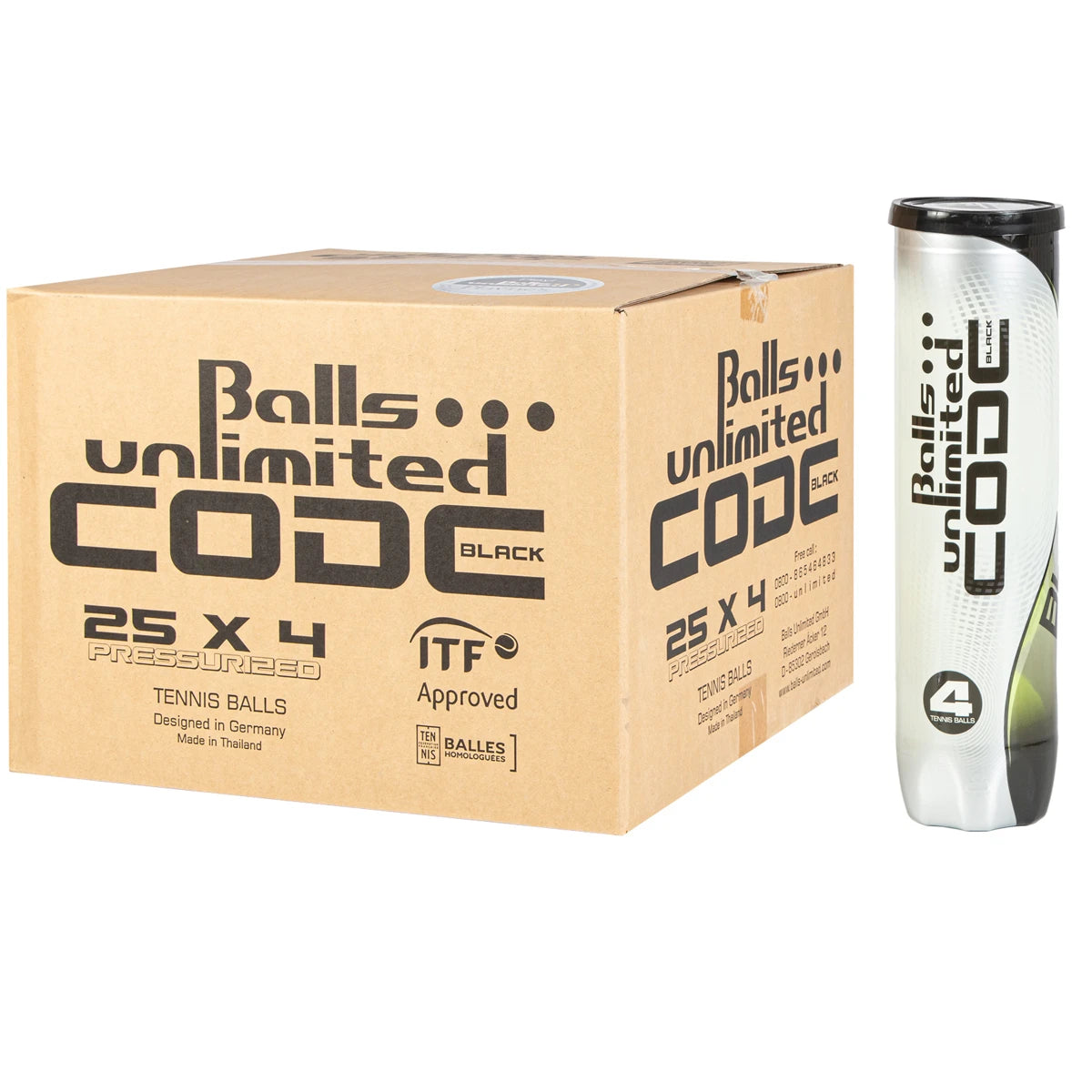 Box of 25 Tubes of 4 Unlimited Code Black Balls