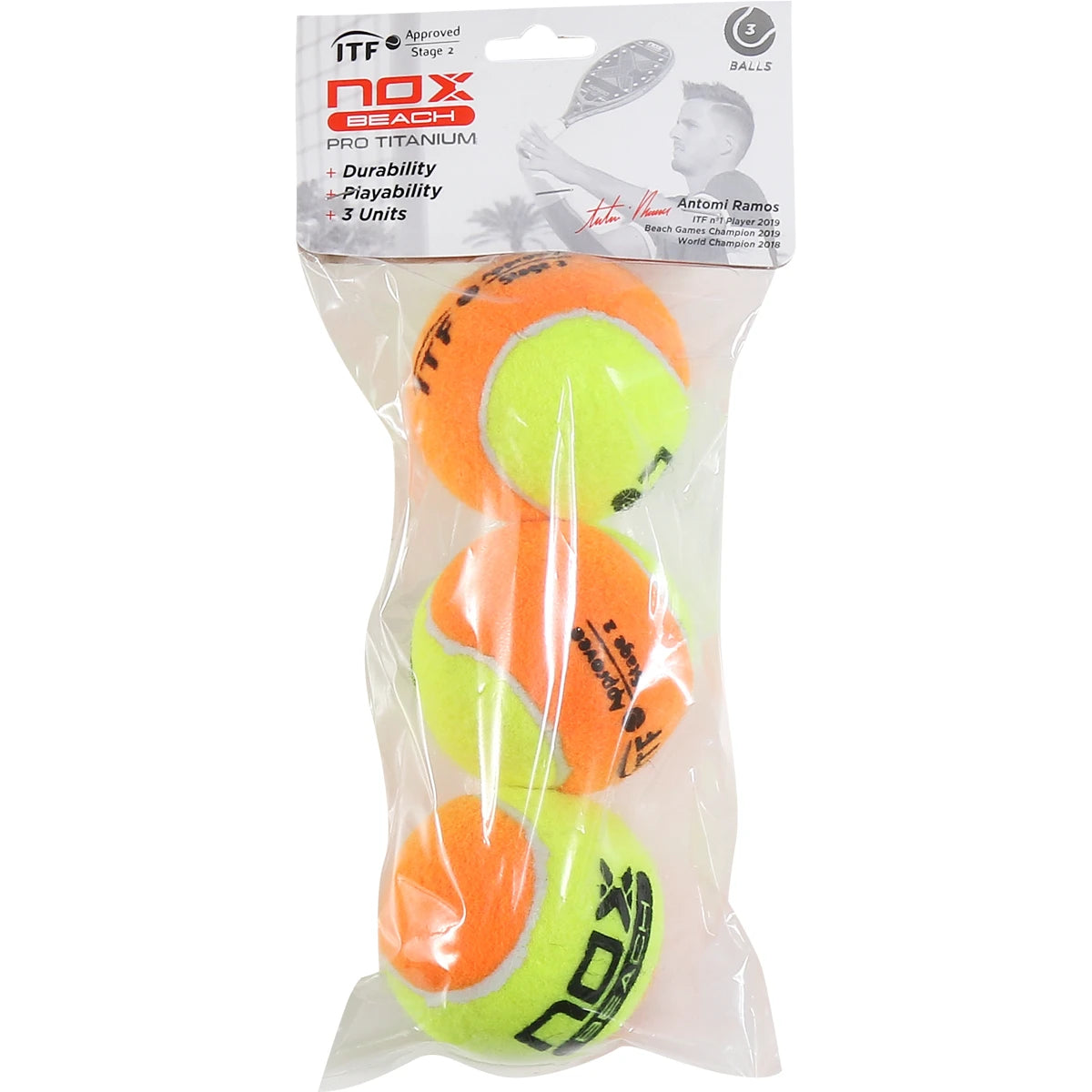 Bag of 3 Bolas Pro Titanium Beach Tennis balls