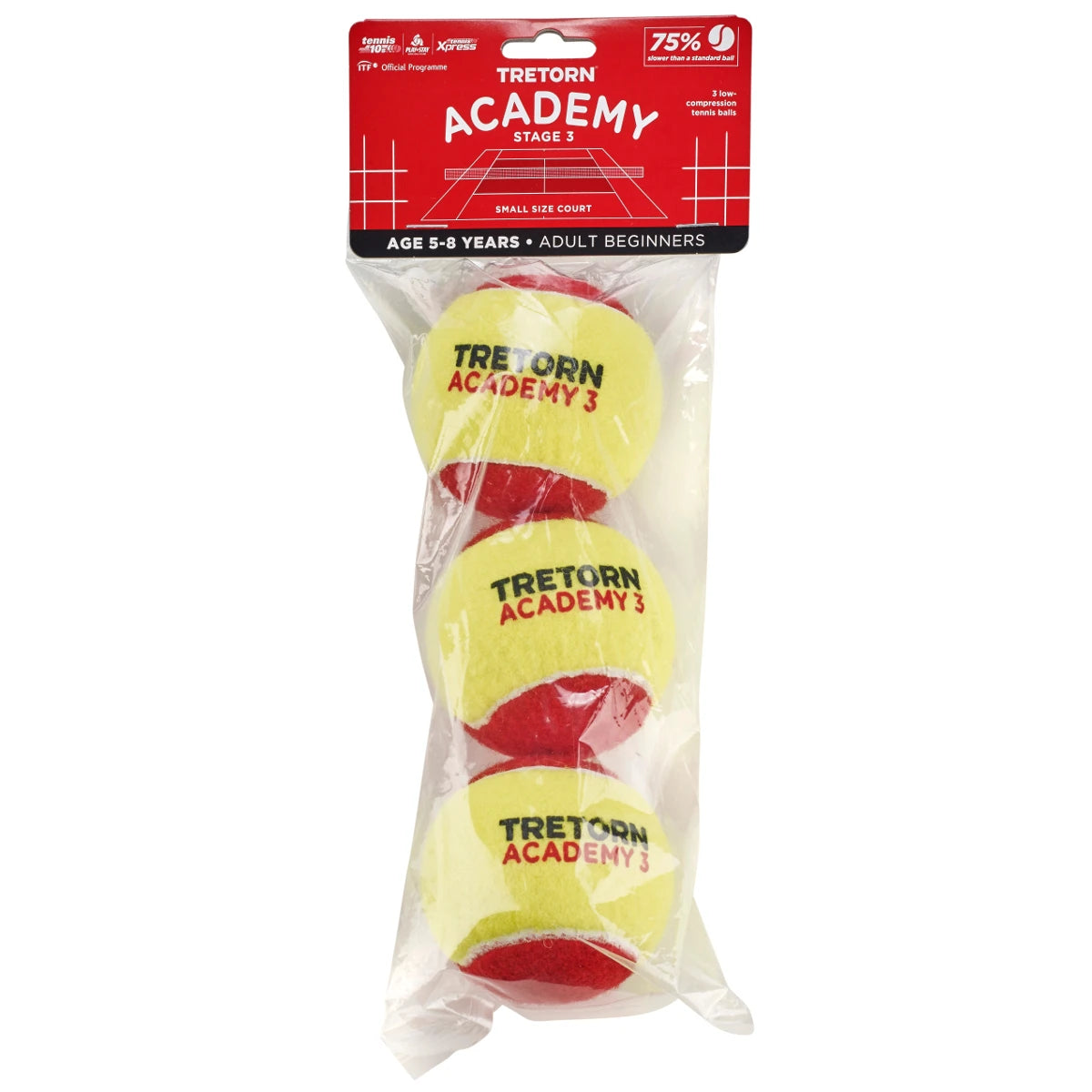 Pack of 3 Tretorn Academy Red Balls