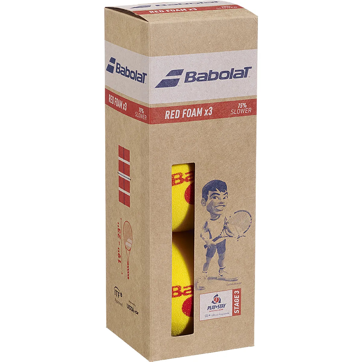 Pack of 3 Babolat Red Foam Balls