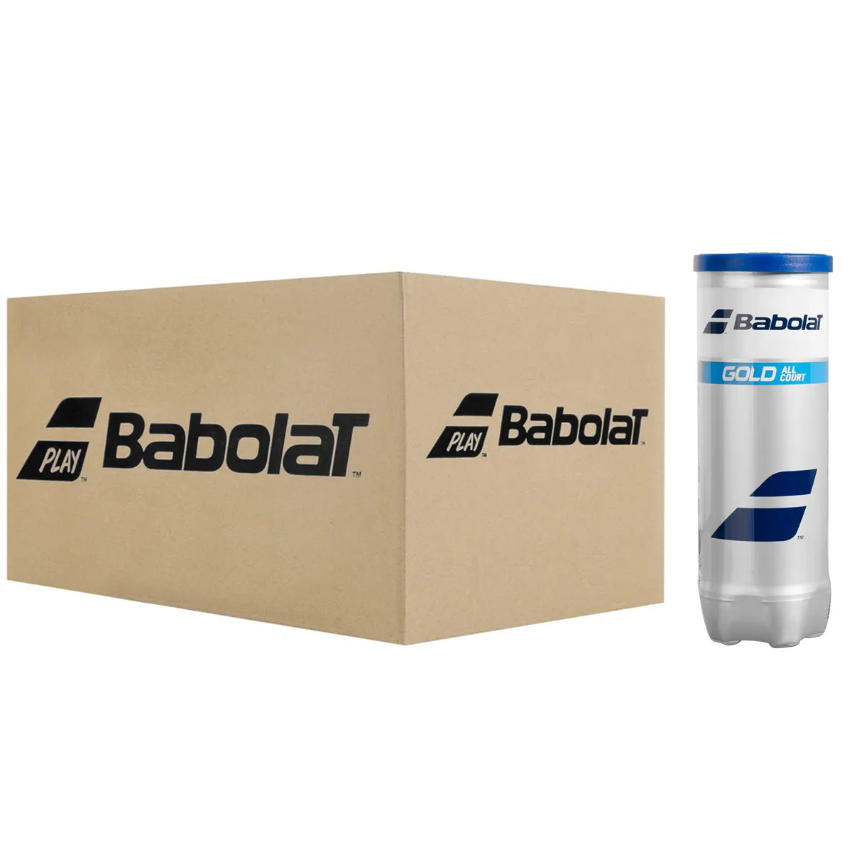 Box of 24 Tubes of 3 Babolat Gold All Court Tennis Balls