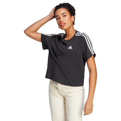 adidas Women's 3 Stripes Crop Top T-Shirt