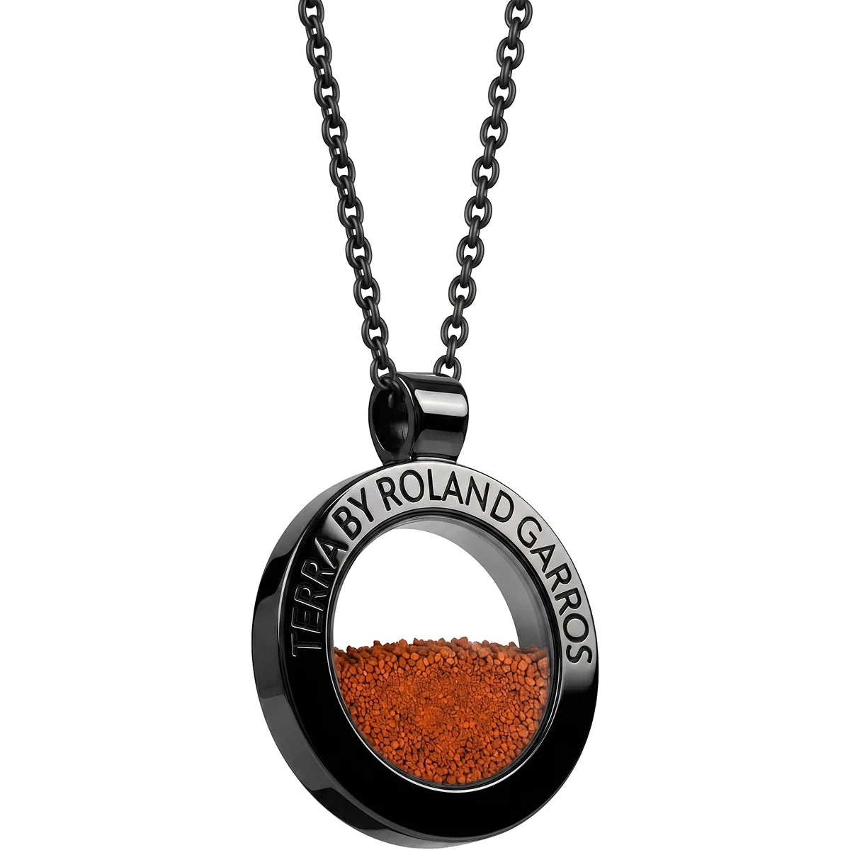 TERRA ACCESS BLACK POLISHED STEEL NECKLACE AND MEDAL WITHOUT STONE SMALL MODEL