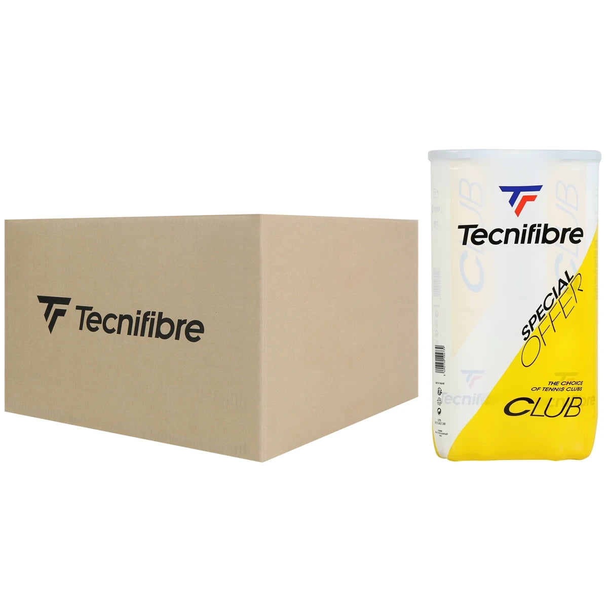 Carton of 18 Bipacks of 4 Tecnifibre Club Tennis Balls