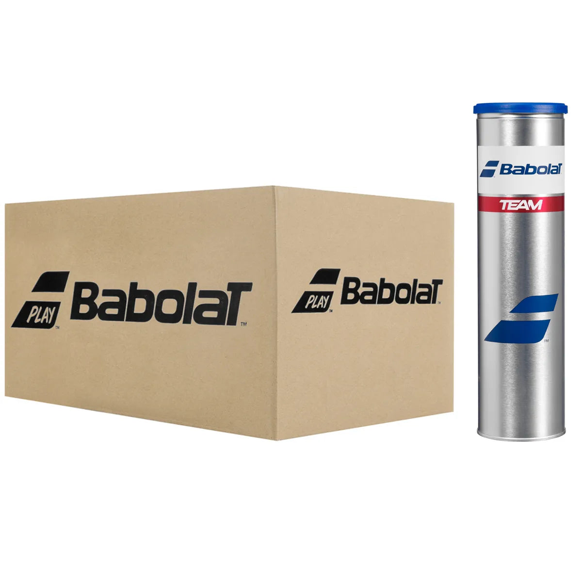 Carton of 18 Tubes of 4 Babolat Team Tennis Balls
