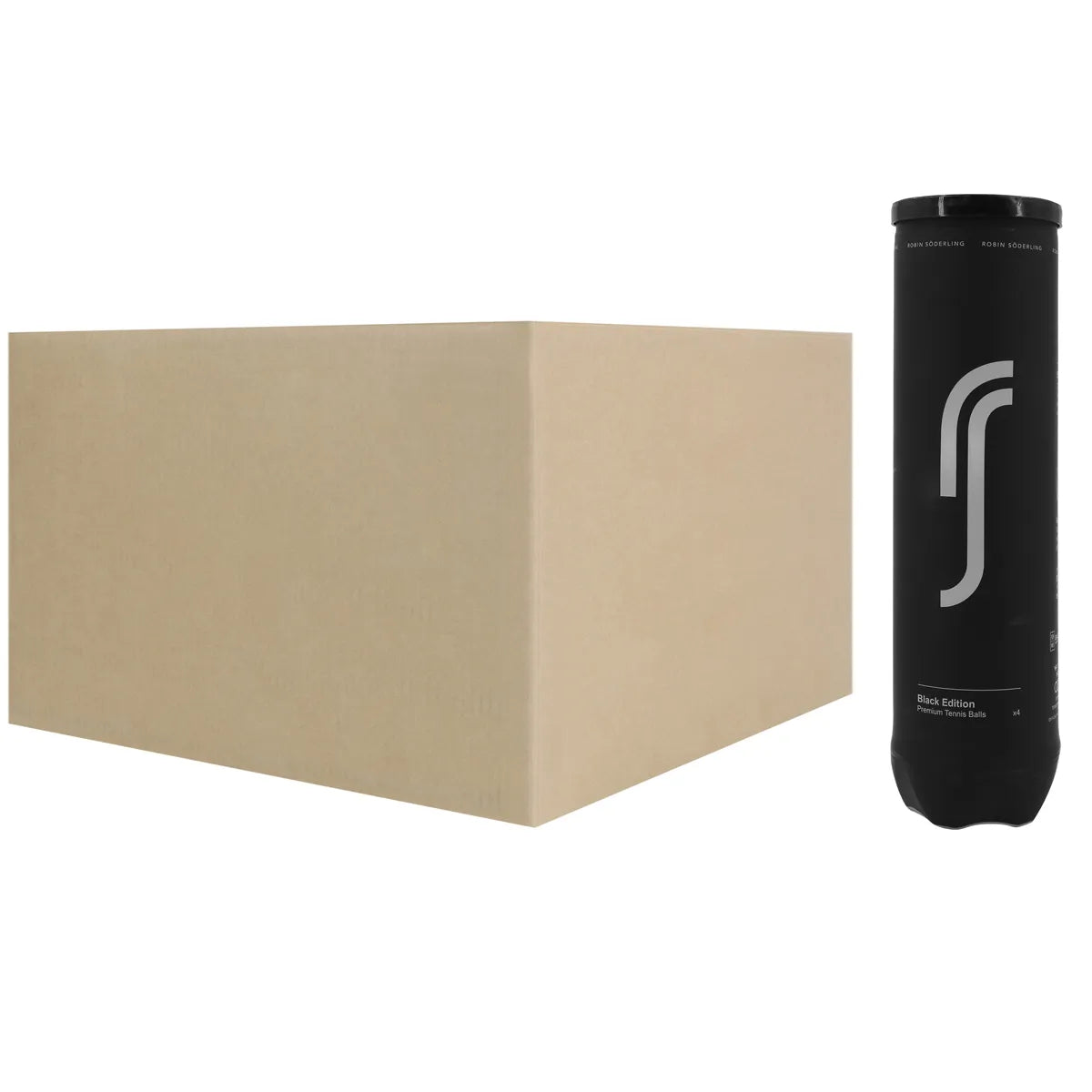 Carton of 18 Tubes of 4 Robin Soderling All Court Black Edition Tennis Balls