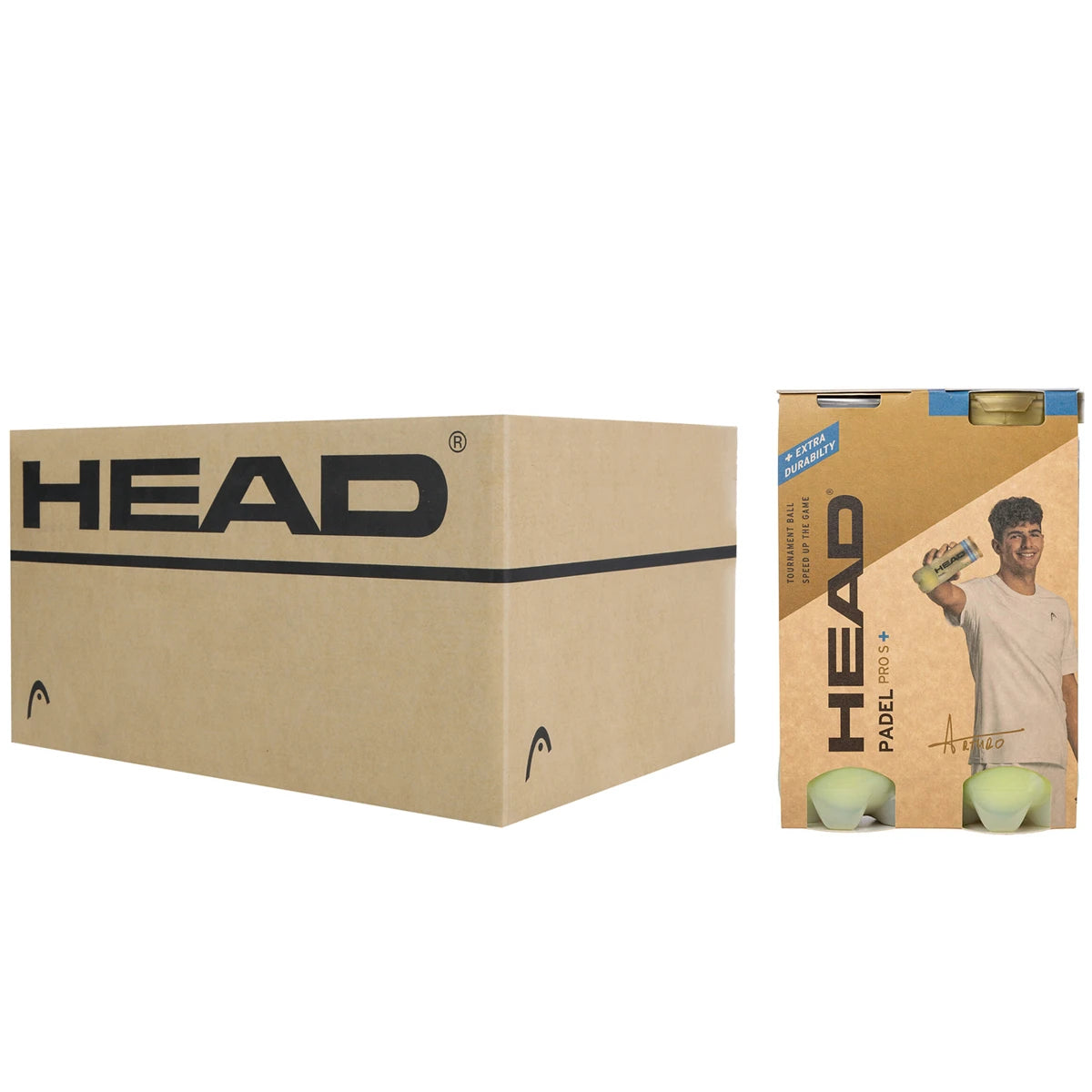 Box of 12 Packs of 2 Tubes of 3 Head Padel Pro S+ Balls