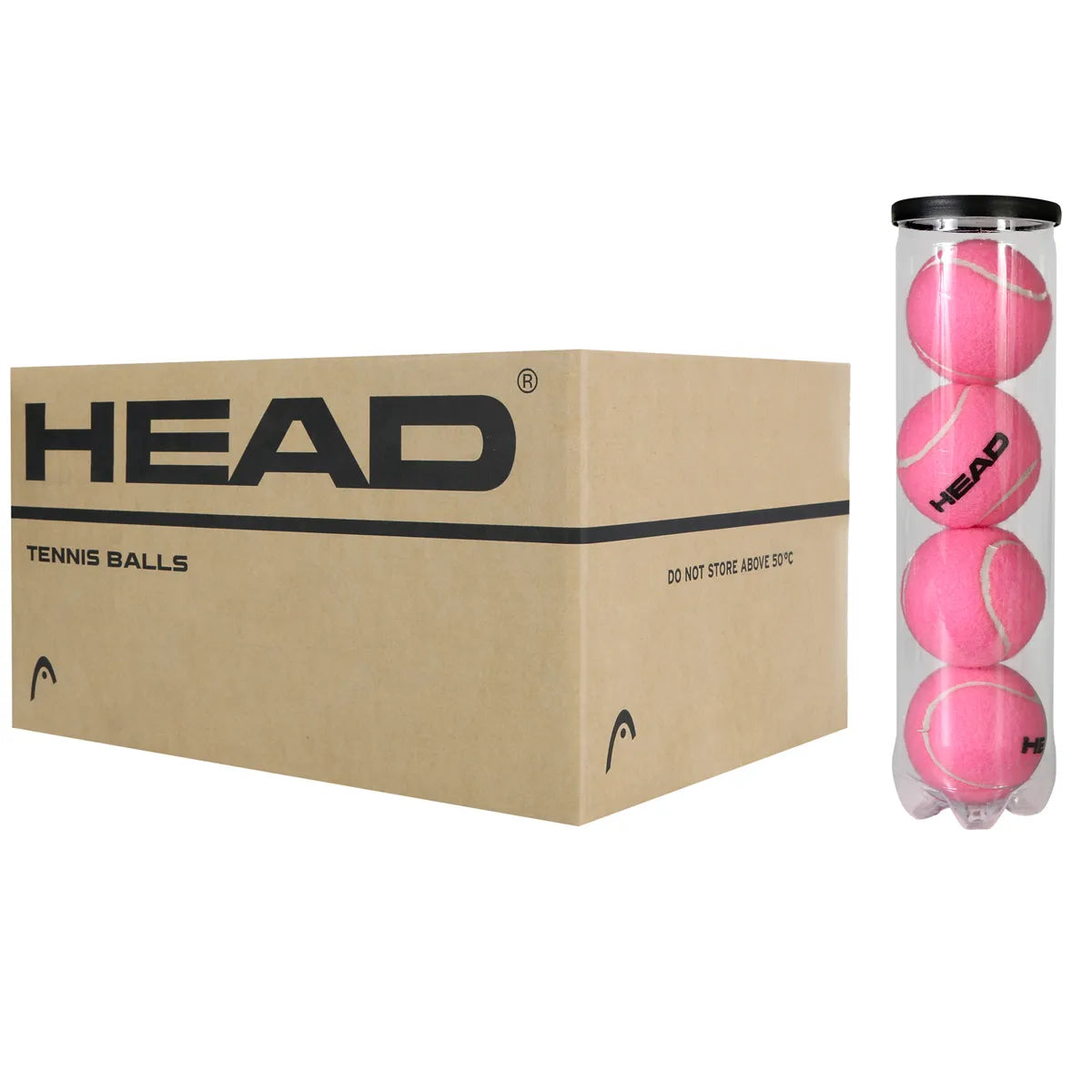 Box of 18 Tubes of 4 Head Championship Pink Tennis Balls