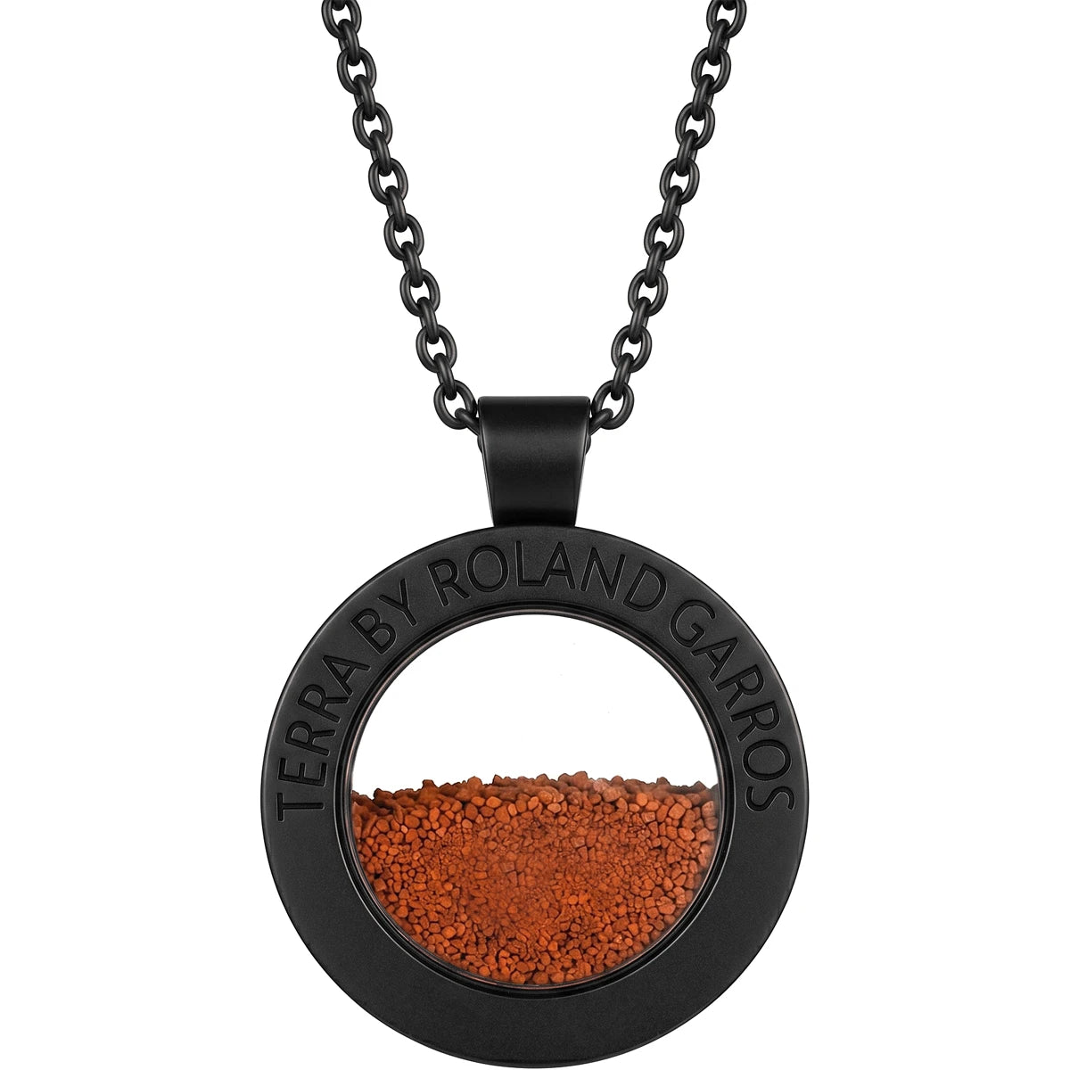 Terra Access Necklace and Medal Matte Black Steel without Stone Large Model