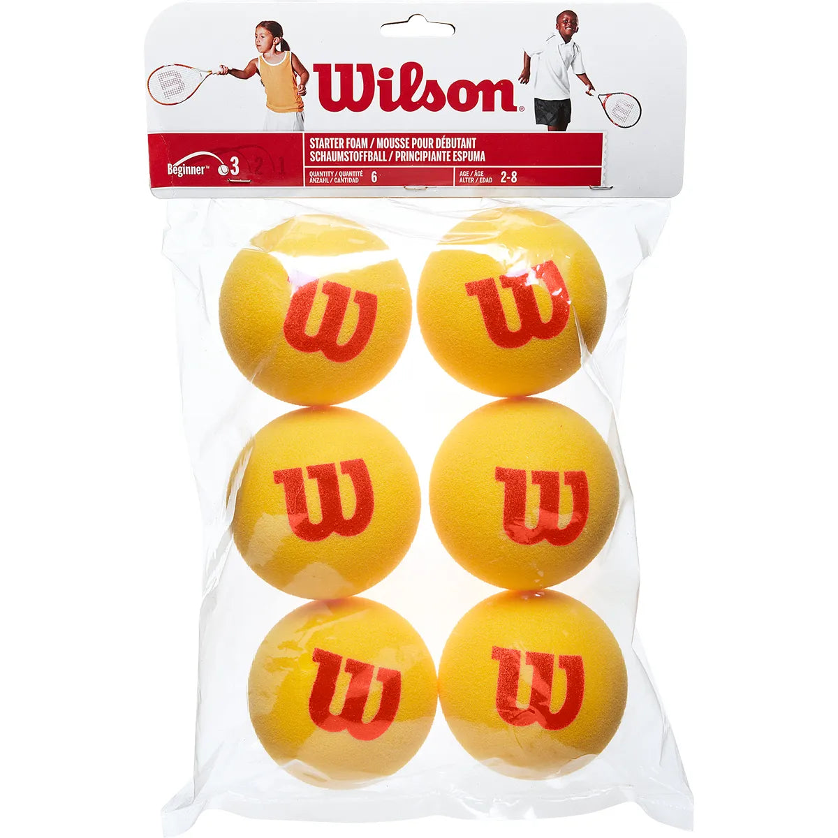 Pack of 6 Wilson Starter Foam Balls