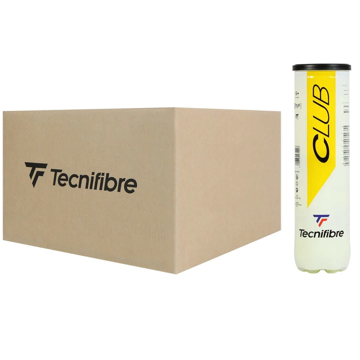 Box of 36 Tubes of 4 Tecnifibre Club Tennis Balls