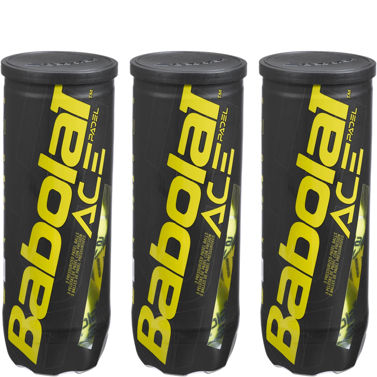 Tripack of 3 Tubes of 3 Babolat Ace Padel Balls