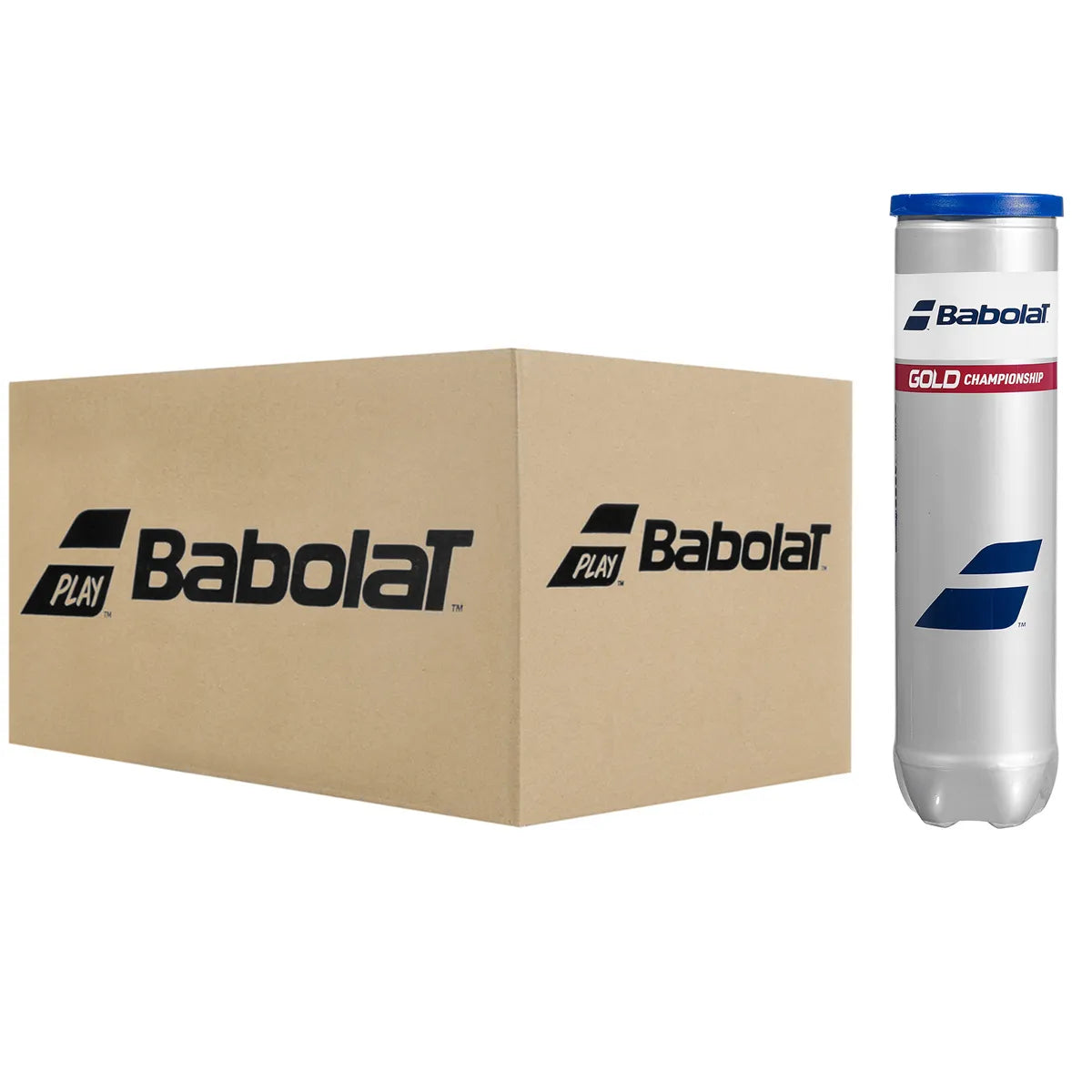 Box of 18 Tubes of 4 Babolat Gold Championship Tennis Balls