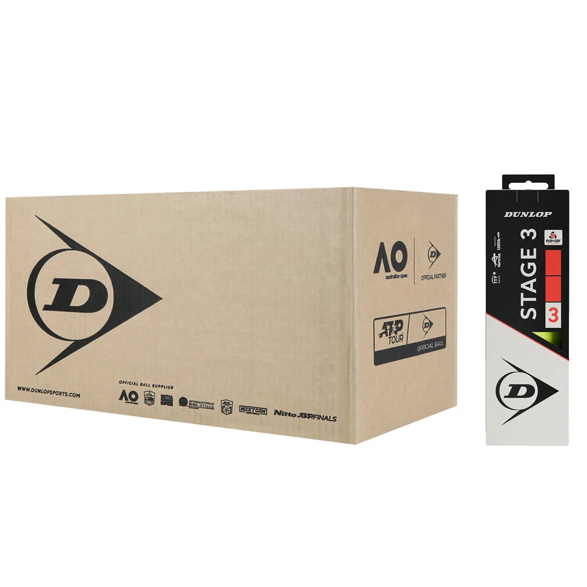 Carton of 24 Packs of 3 Dunlop Mini Tennis Stage 3 Balls