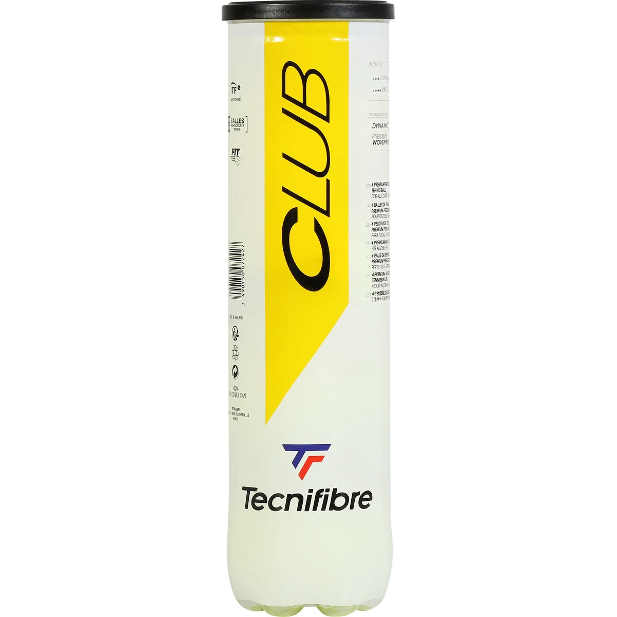 Tube of 4 Tecnifibre Club Tennis Balls