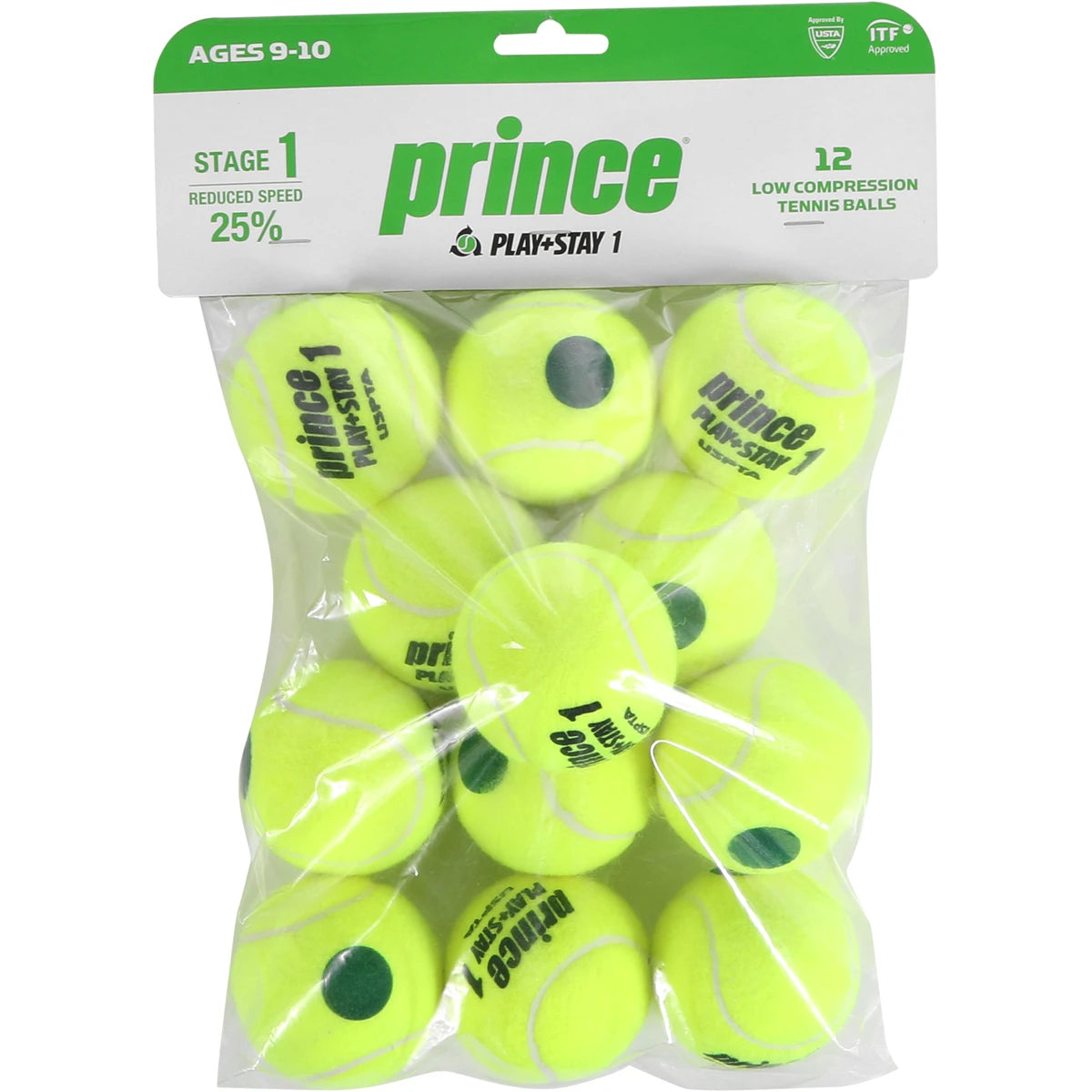 Bag of 12 Intermediate Stage 1 Prince Tennis Balls