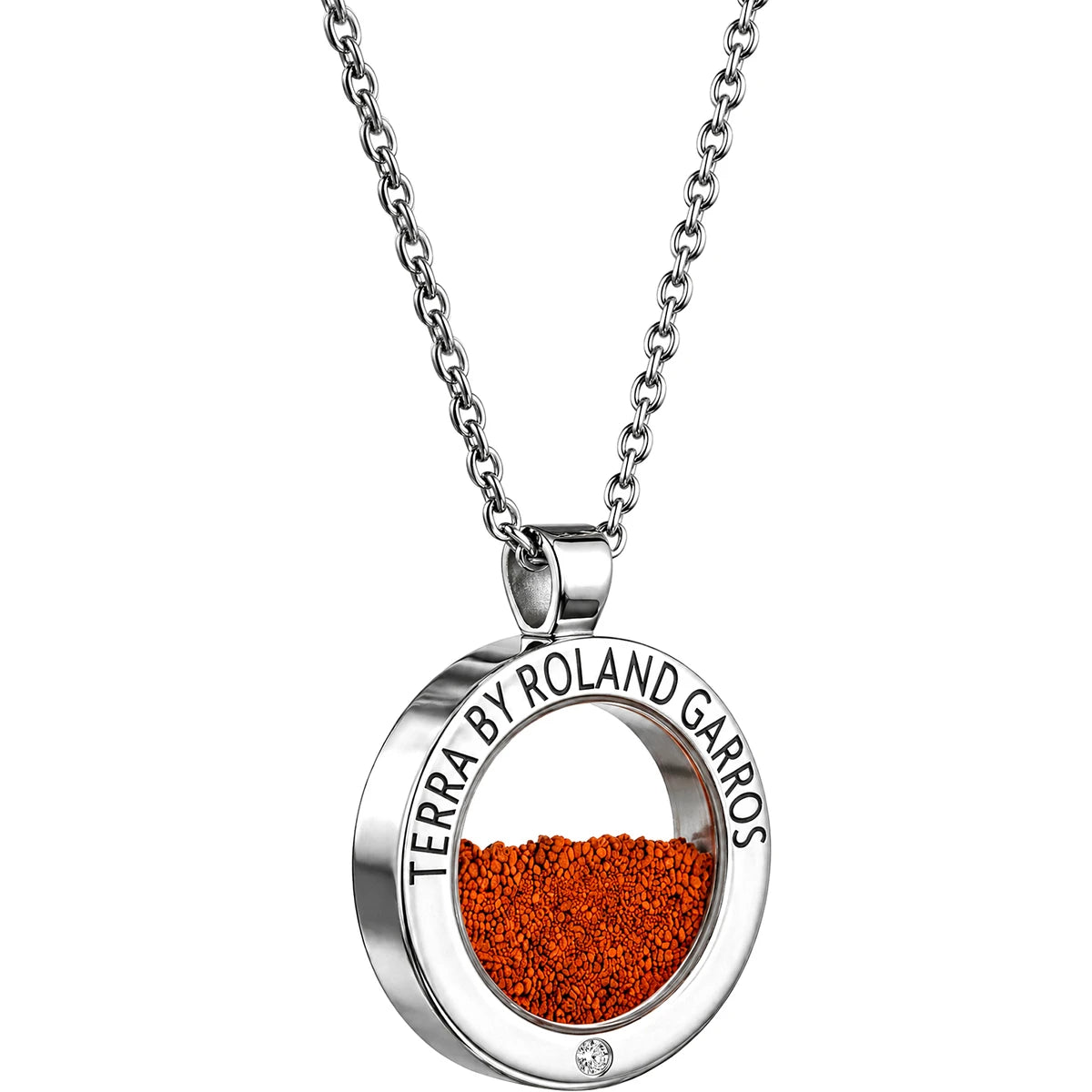 COLLIER ET MEDAILLE TERRA ACCESS ACIER BRILLANT 1 PIERRE PETIT MODELE
