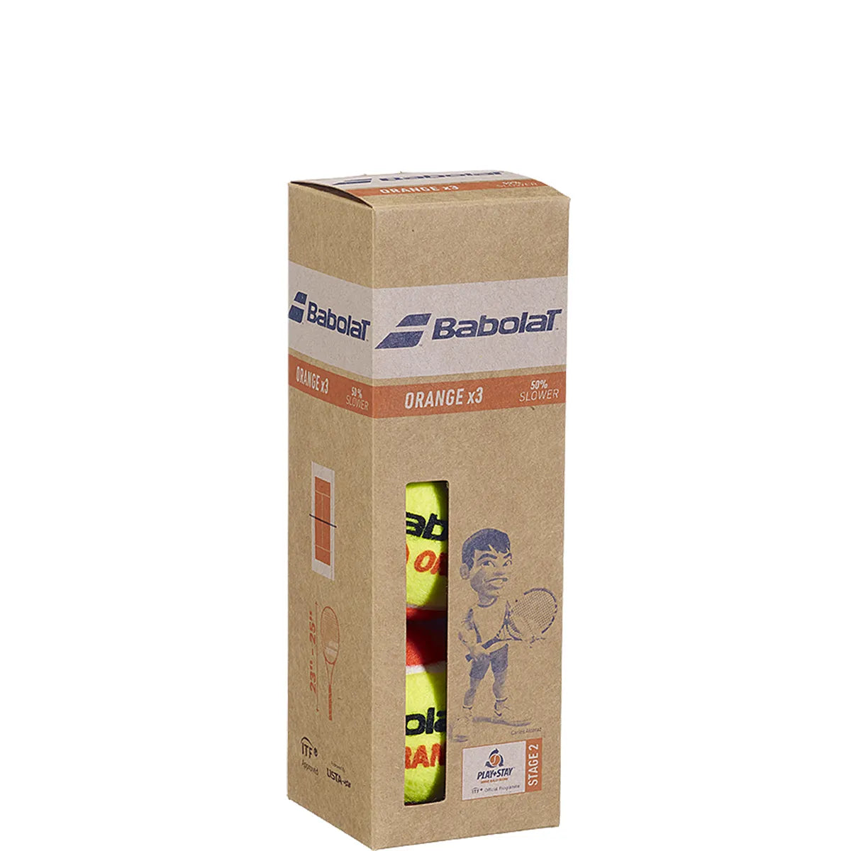 Tube of 3 Babolat Orange Tennis Balls