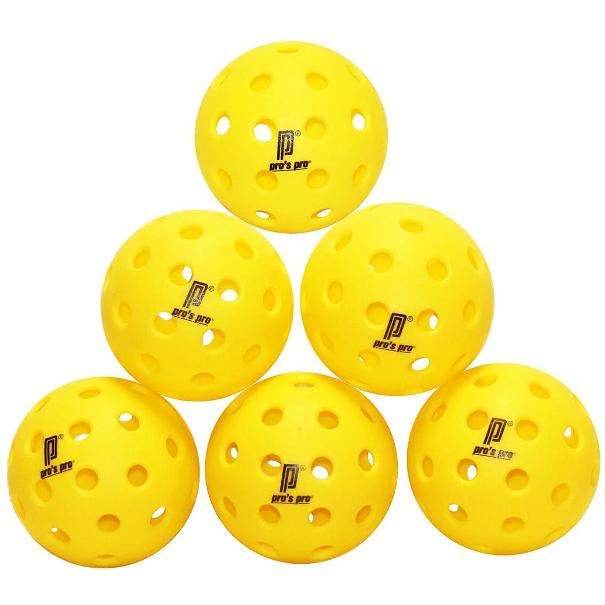 Pack of 6 Pro'S Pro Outdoor Pickleball balls