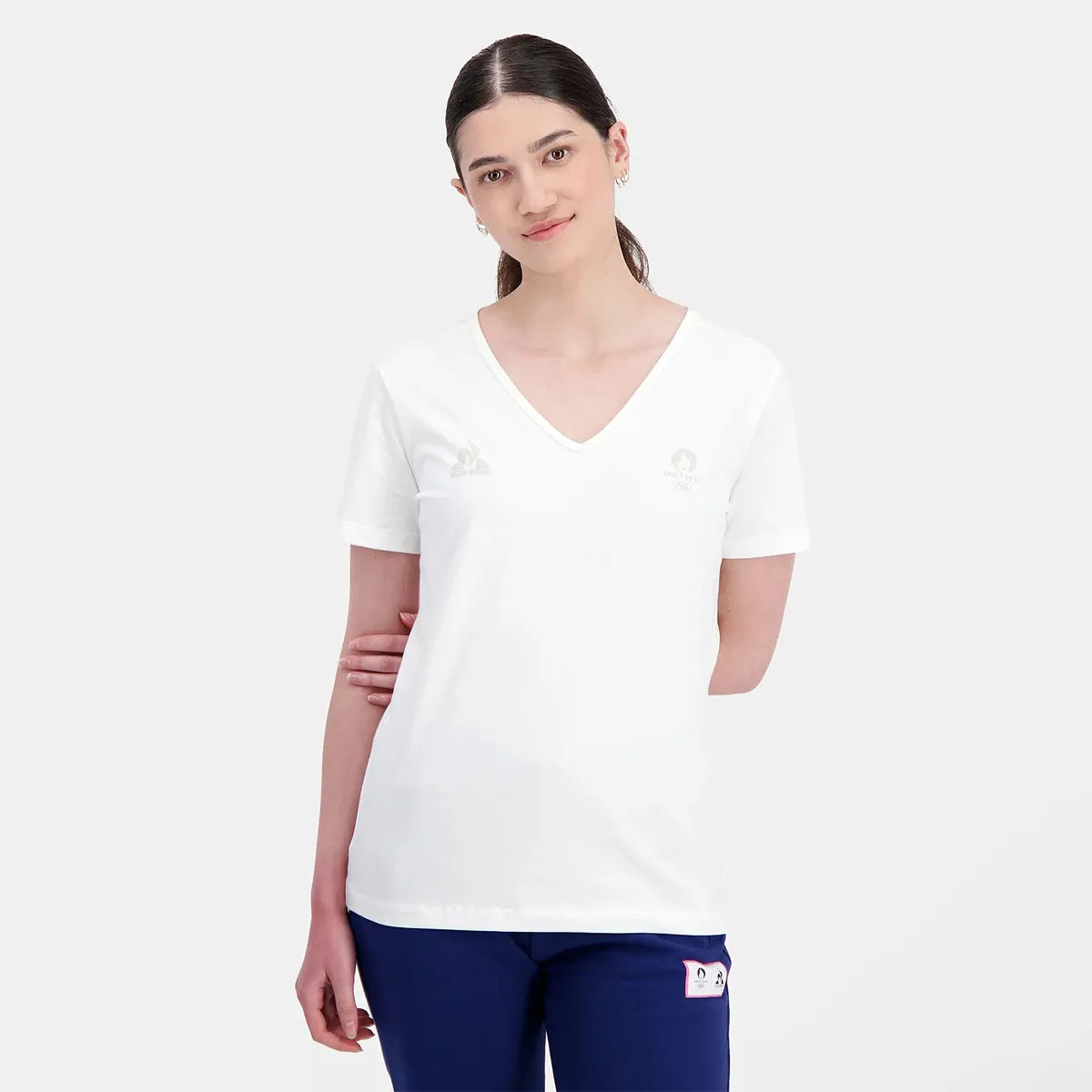 Le Coq Sportif V-Neck T-Shirt Paris 2024 Essential